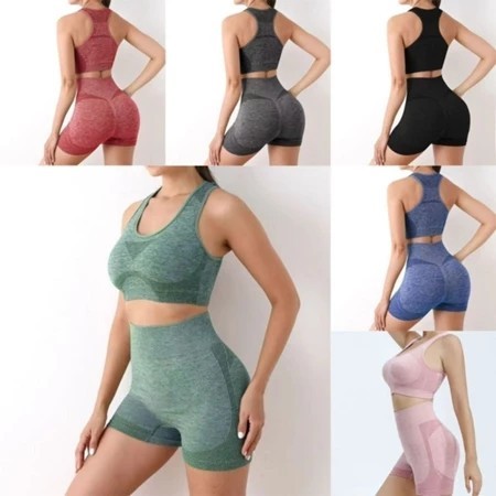 Conjuntos Academia Fitness Feminino Leggings 1 Top Bra 1 Shorts Levanta Bumbum