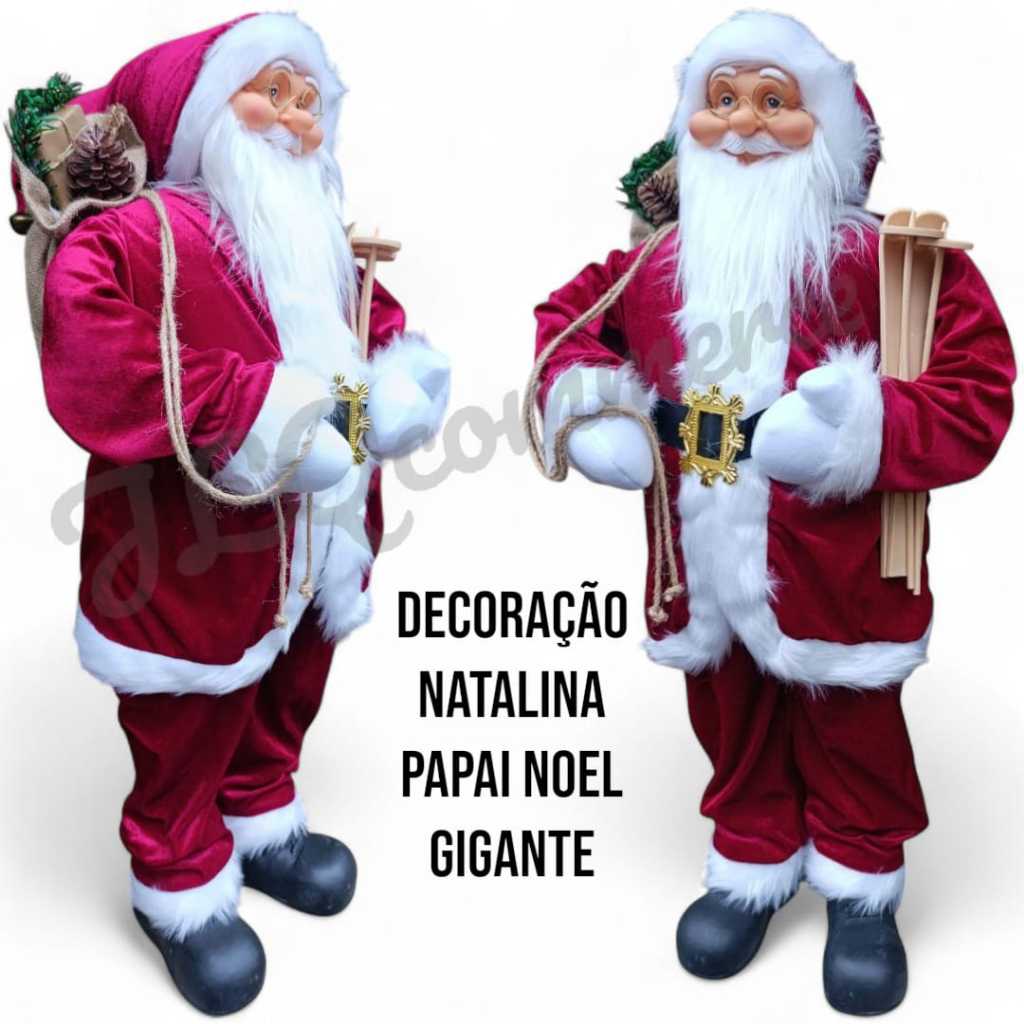 Papai Noel Gigante  90 cm Enfeite Natalino Decoração de Natal