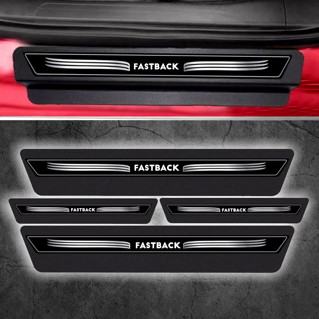 Kit 8 Peças Adesivo Soleira Porta Fastback 2022 2023 - Preto