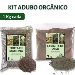 Kit Adubo Orgânico Completo Torta de Mamona + Farinha de Osso – Nutrição Plantas Flores Horta 1 Kg
