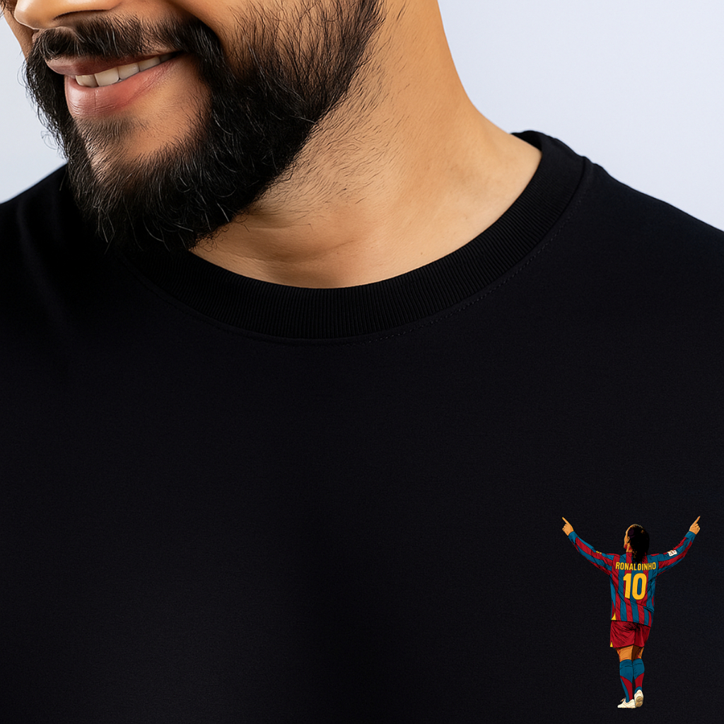 Camiseta Ronaldinho Barcelona R10 100% Algodão Unissex