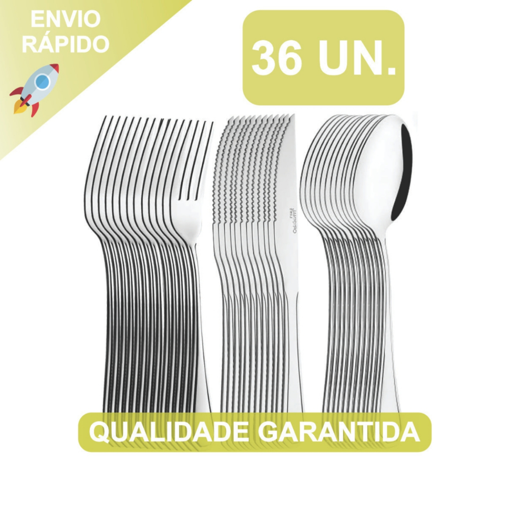 Jogo de Talheres Aço Inox Garfo Faca Colher de Mesa Casa Para Restaurante Bar Buffet