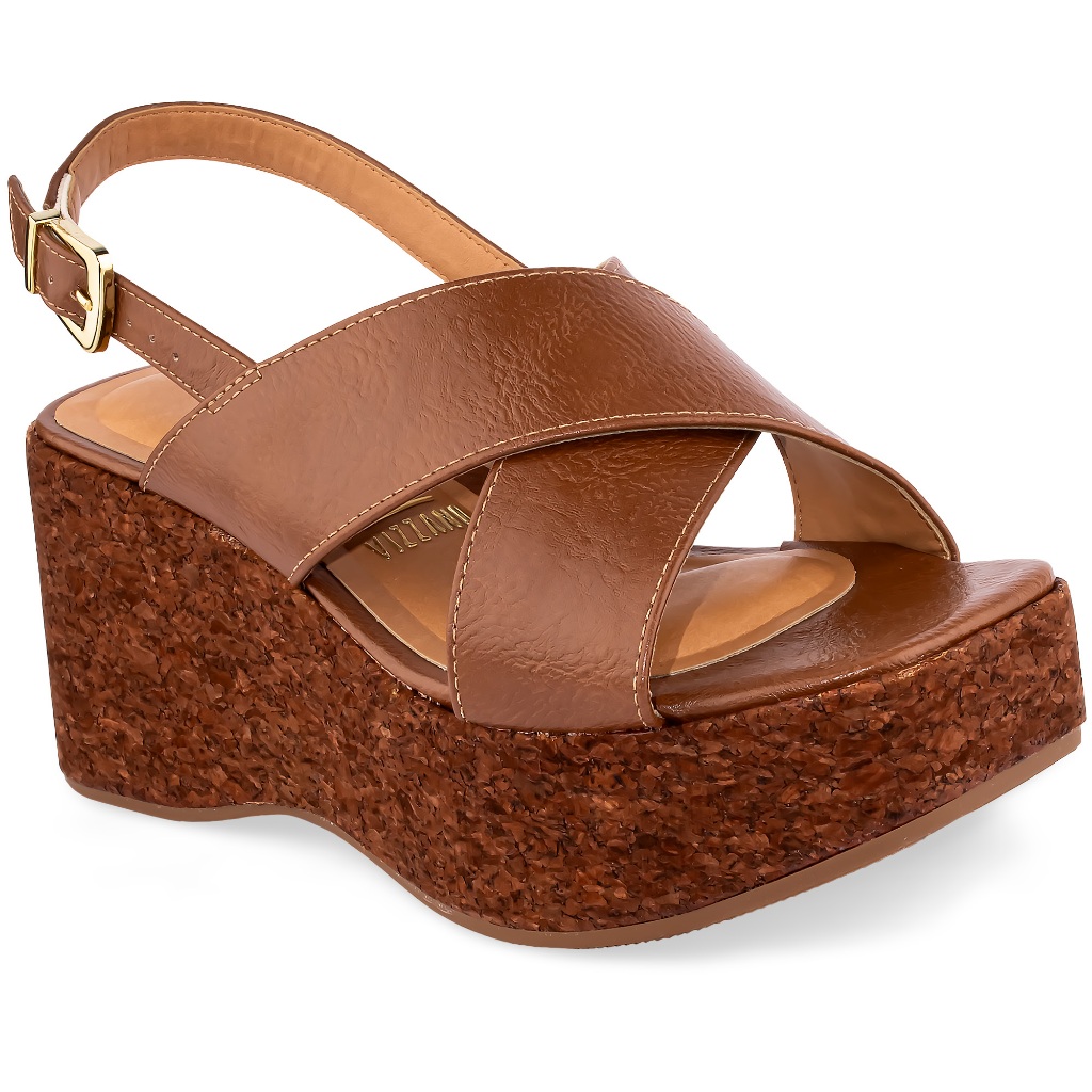 Tamanco Vizzano Sandália Anabela Plataforma Original 6559 Mocca em Oferta na Shopee