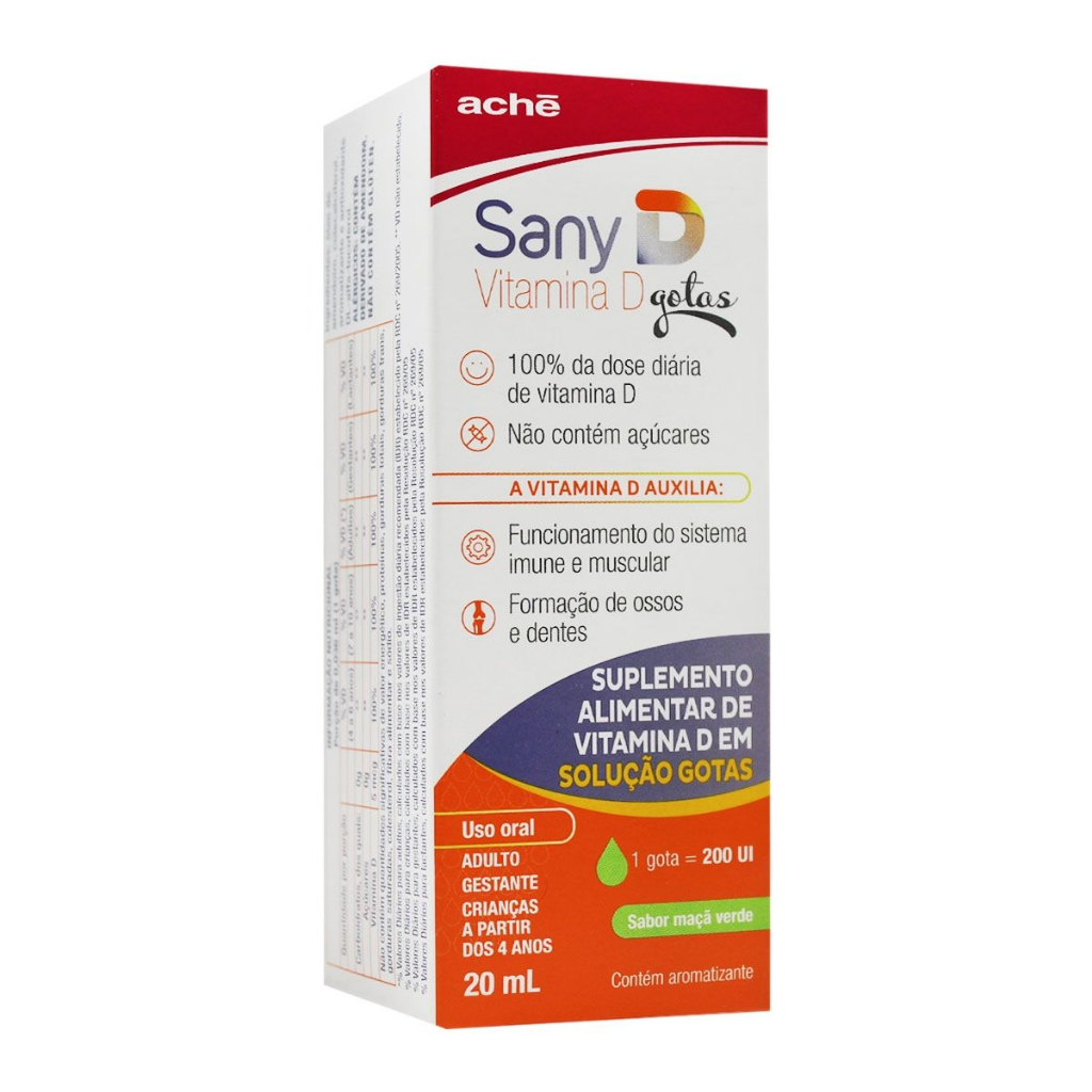 Vitamina D 200UI Sany D Maçã Verde Gotas 20ml - Ache
