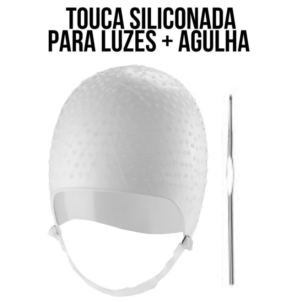 Touca Para Mechas Siliconada Com Agulha Dompel em Oferta na Shopee