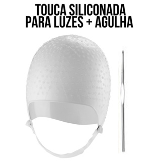 Touca Para Mechas Siliconada Com Agulha Dompel em Oferta na Shopee