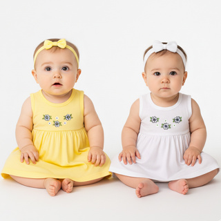 Kit 2 Vestidos Infantil Bebê Menina Liso Super Confortável Lançamento em Oferta na Shopee