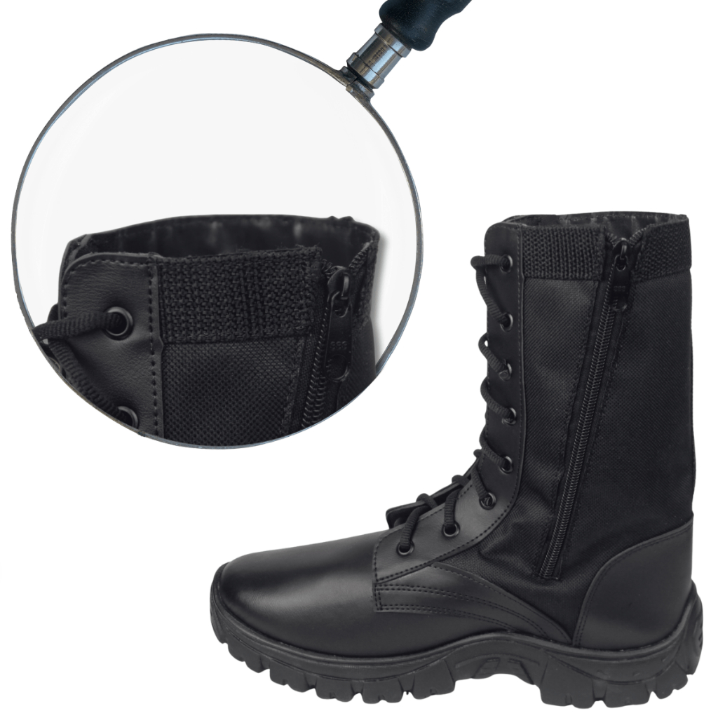 Coturno Adventure Militar Masculino Cano Alto Zíper Lateral Impermeável Solado Tratorado Novo