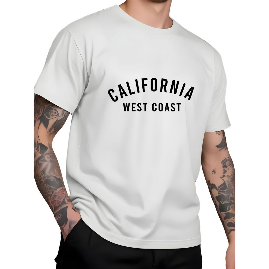 Camiseta Básica Masculina Estampada California Slim StreetWear