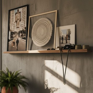 Prateleira Porta Quadros Canaleta Madeira 120cm Decoração Minimalista Nicho em Oferta na Shopee