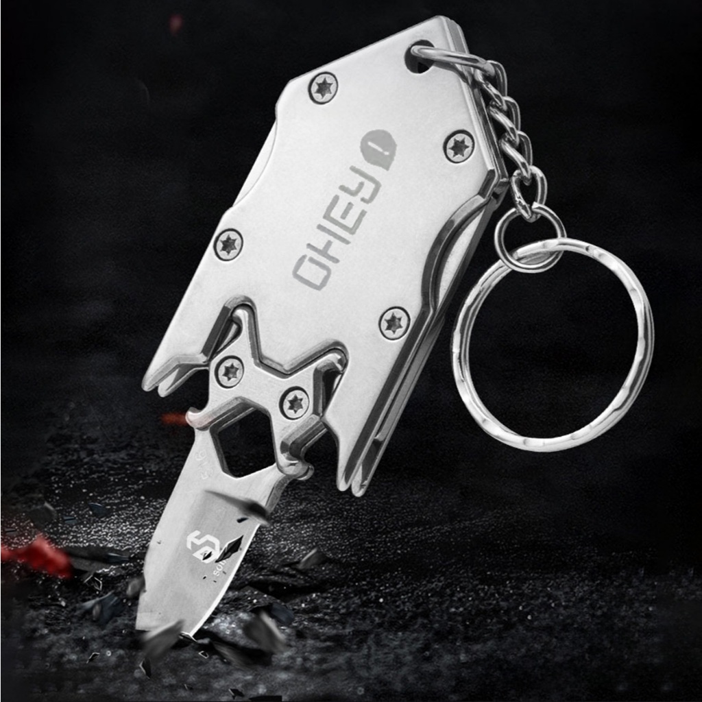 Mini Canivete de Bolso Portátil Aço Inox Chaveiro Faca de Fruta Lápis Multiuso Camping Cozinha