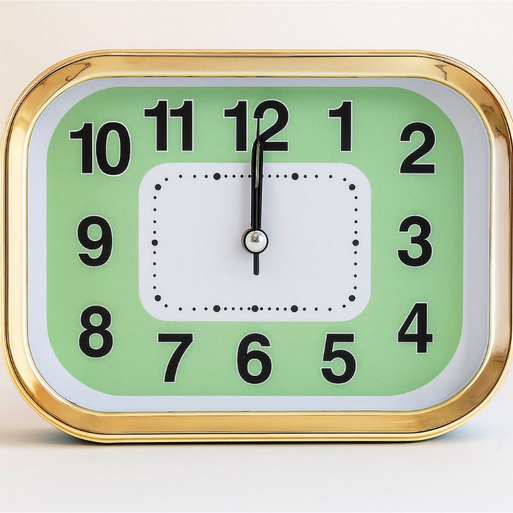 Relógio despertador retangular analógico de mesa luxo c/borda Cromado 562 RF em Oferta na Shopee