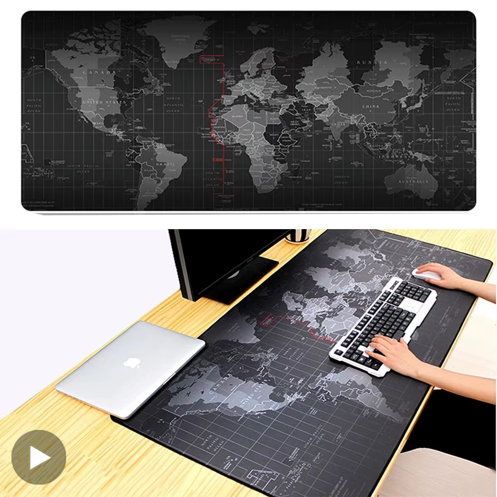 Mouse Pad Grande Mapa Mundial Antiderrapante Impermeável Gamer Escritório Mesa Teclado Preciso