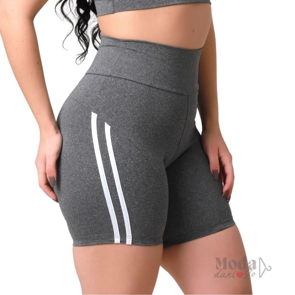 Short Cintura Alta Feminino Fitness Academia Dia a Dia Bermuda para Treinar Básico Não Transparente