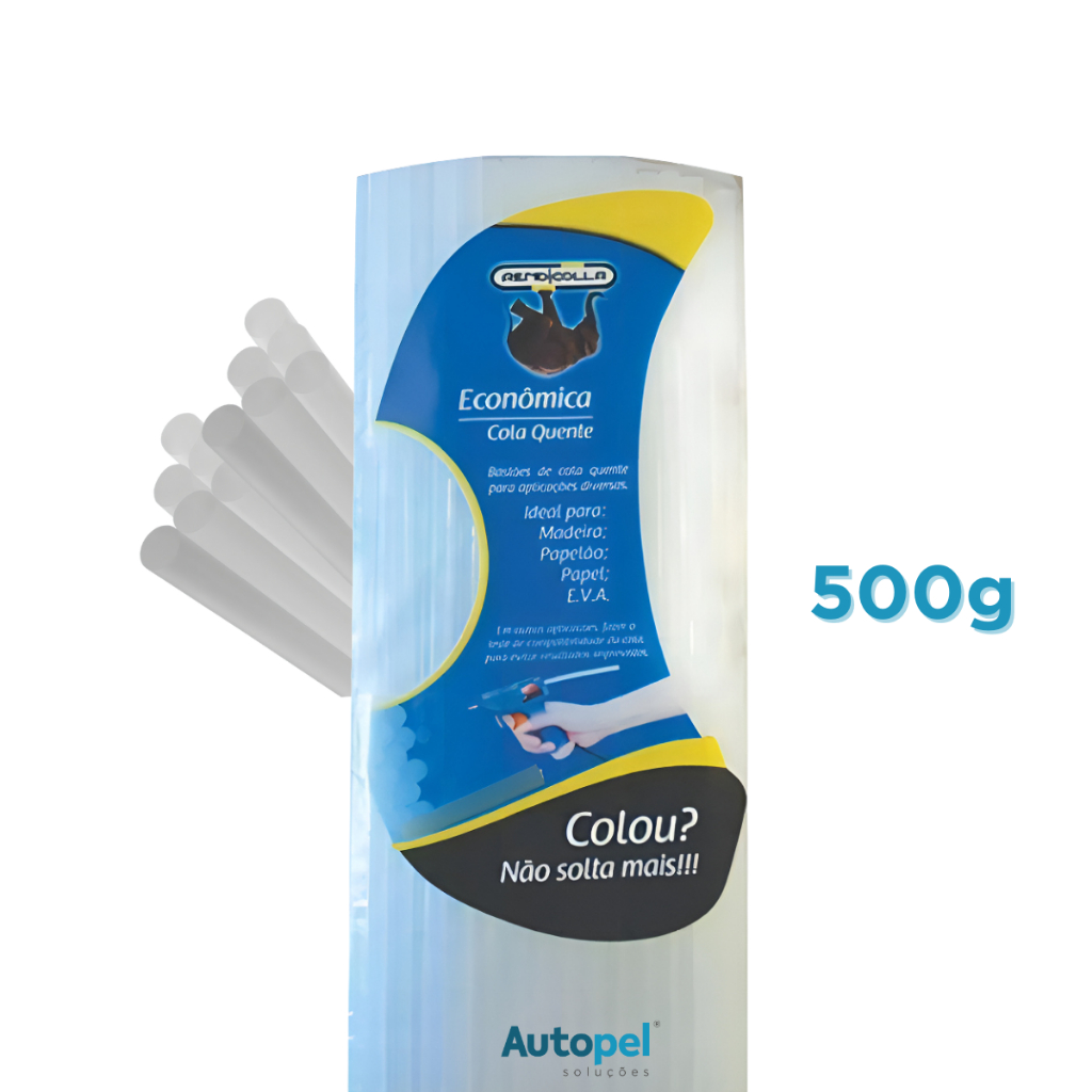 Refil De Cola Quente 500g Grosso Tubo Cor Semi Transparente Aderente Original em Oferta na Shopee