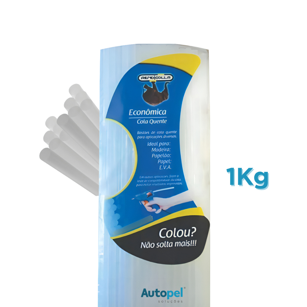 1kg Refil De Cola Quente Tubo Grosso  Semi Transparente Alta Aderência Profissional em Oferta na Shopee