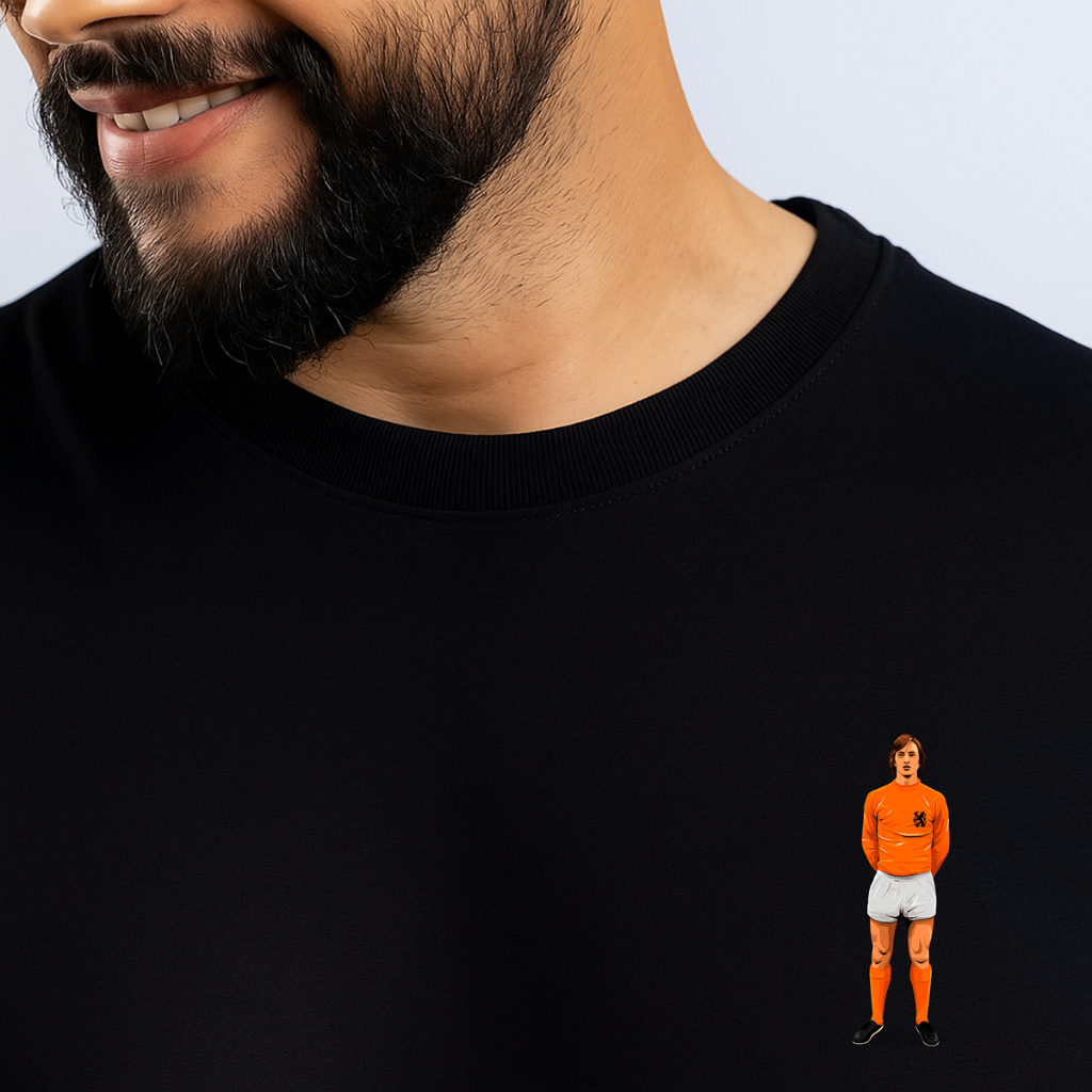 Camiseta Minimalista Johan Cruyff Holanda Futebol 100% Algodão Unissex