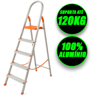 Escada De Alumínio 5 Degraus Domestica Residencial Eds005 Agata em Oferta na Shopee