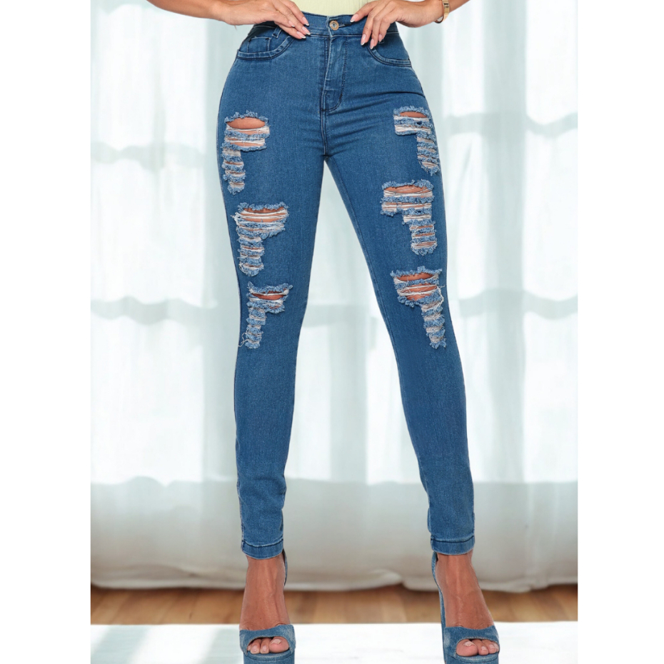 Calça Jeans Feminina Skinny Com Lycra Desenho Levanta Bumbum Lançamento Premium 2025 Tendência Moda em Oferta na Shopee