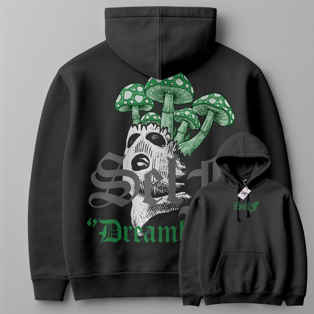 Moletom Casaco Self Control Dreamlan Gangster New Streetwear mushroom Blusa Style Casual Urban em Oferta na Shopee