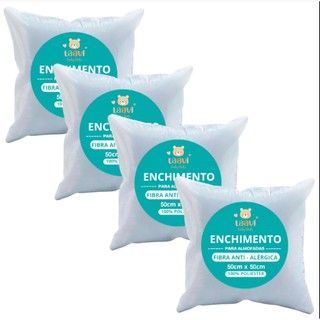 Kit Com 4 Unidades Enchimento Almofada Refil 50x50 ANTIALÉRGICO