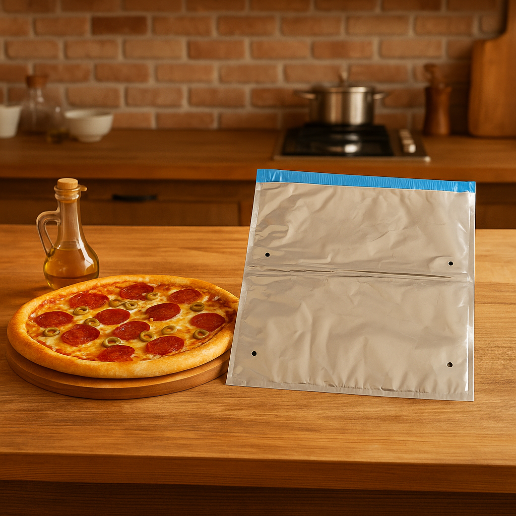 100 Embalagem Térmica Envelope Transparente  Para Pizza 46x46 Cm Pizzaria Delivery Mantem Quente
