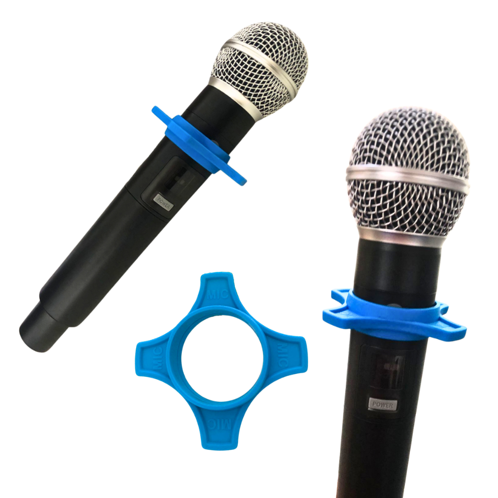 Kit 2 Peças Borracha Protetora Para Microfone Suporte Par Dj Karaoke Proteção Com Fio e Sem Fio