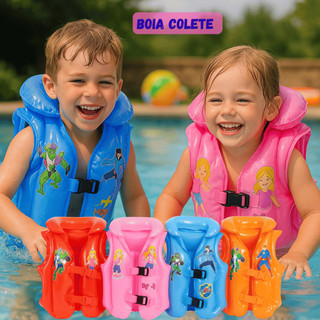 Boia Colete Inflável Infantil para Crianças Piscina Praia Verão com Trava de Segurança Menino Menina
