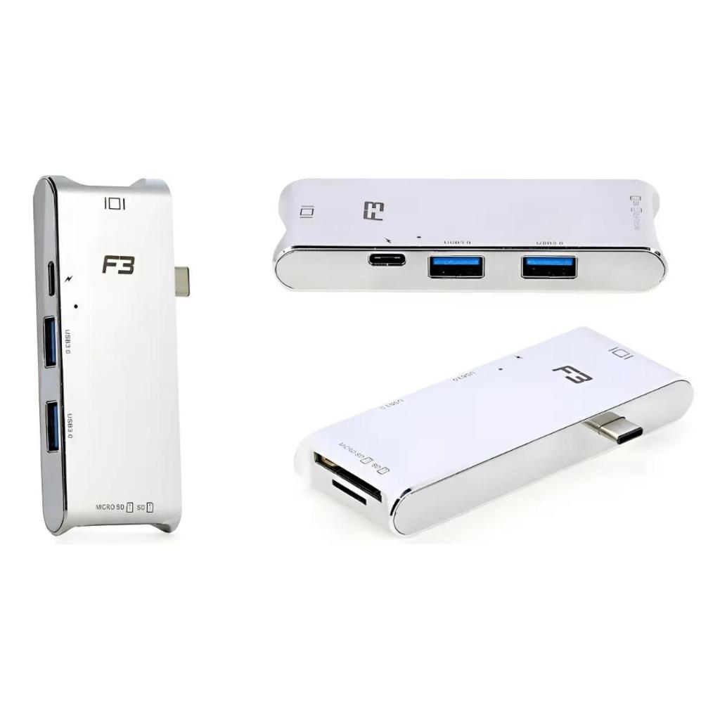 Hub USB C 6 Em 1 HDMI 4K PD MacBook Notebook Expansor USB 3.0 SD MicroSD Alta Velocidade