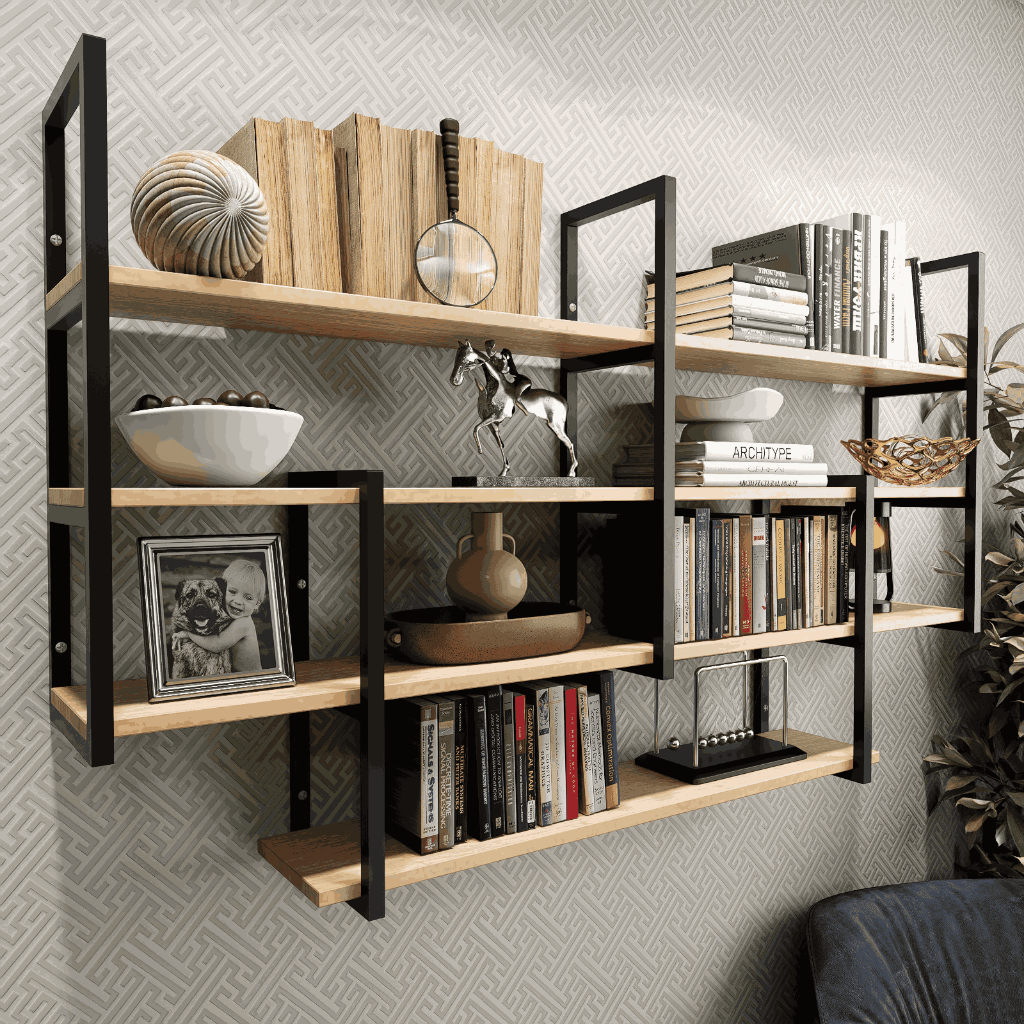 Prateleira Industrial Suspensa Decorativa Organizadora 120cm