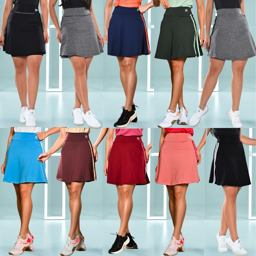 Saia Fitness Moda Evangélica com Short Embutido Diversas Cores Academia caminhada beach tennis em Oferta na Shopee