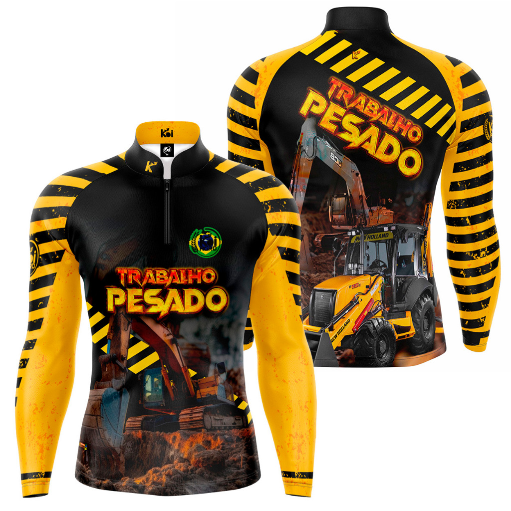 Camiseta Camisa Agro Trabalho Pesado Retroescavadeira Proteção Uv50+ em Oferta na Shopee