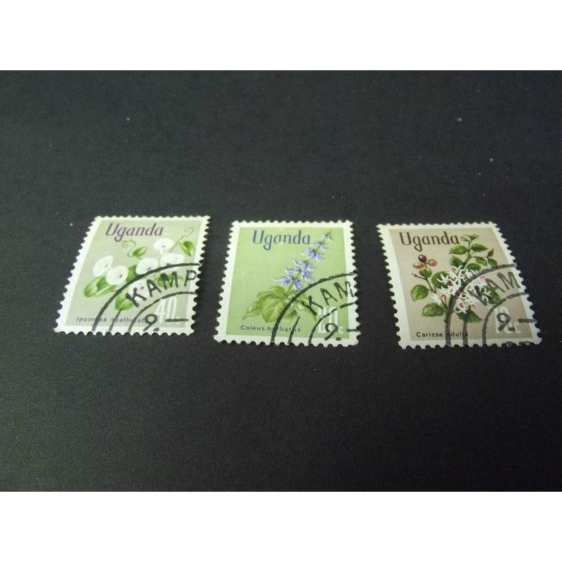 165 série de selos temática flora uganda