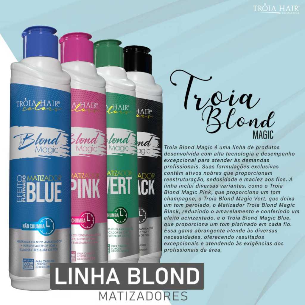 Máscara Matizadora Blond Magic Profissional  – Efeito Desamarelador Tróia Hair