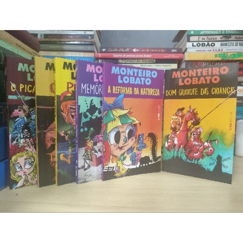 Coleção Monteiro Lobato - 6 Volumes (O Picapau Amarelo, O Saci, Peter Pan, Memórias de Emília...)