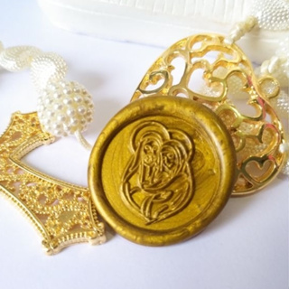 Lacre de cera Sagrada Família 2 selo para convite diversas cores em Oferta na Shopee