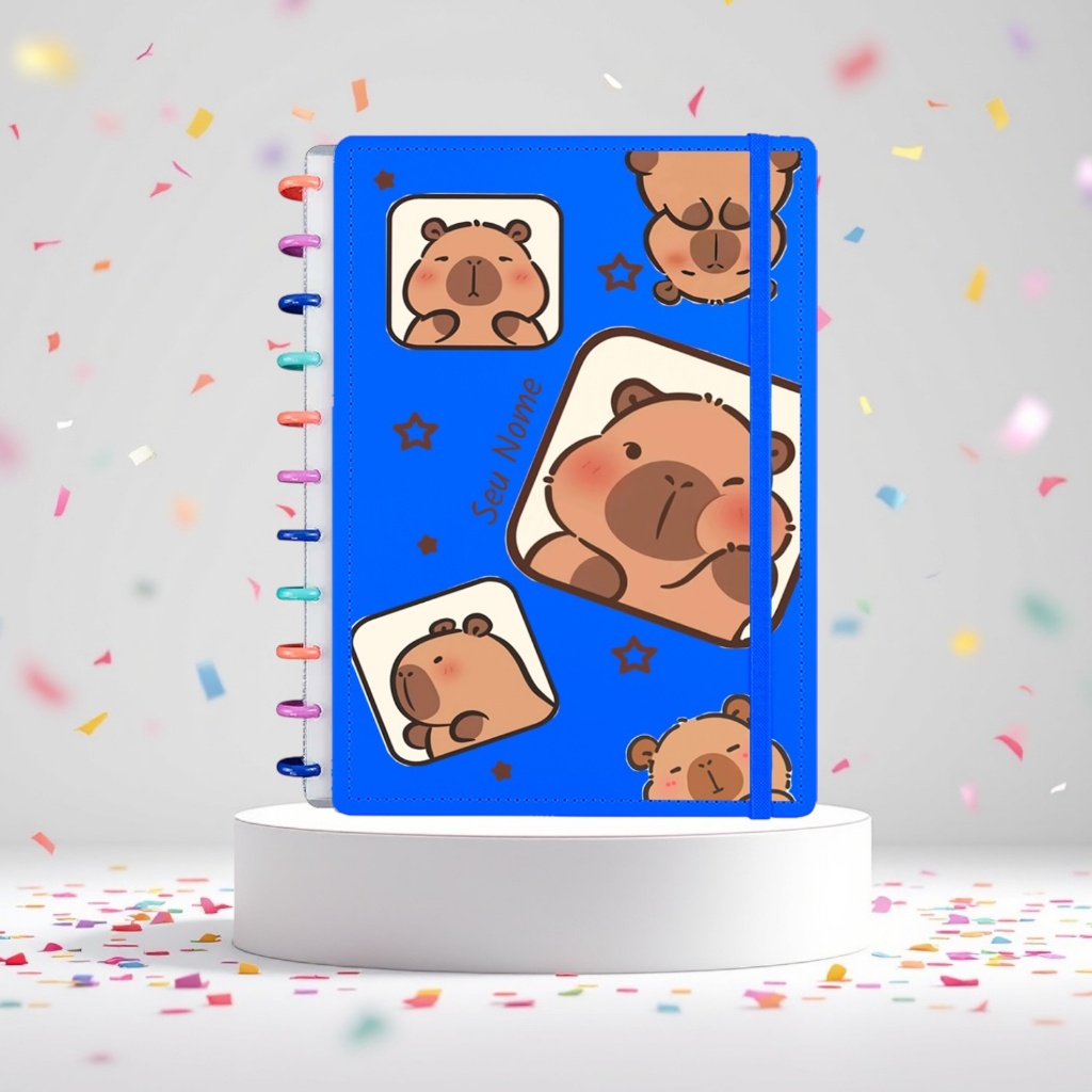 Caderno de Discos Personalizado com Nome Tamanho A4 ou A5 - com 80 Folhas Pautadas - Capivara Quadrinhos Day Mood em Oferta na Shopee