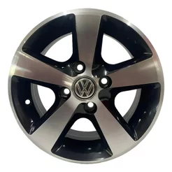 Kit 4 Rodas Aro 13 4x100 VW Gol Saveiro Parati Voyage Cor Preto com Diamantado Bicos de Brinde K27