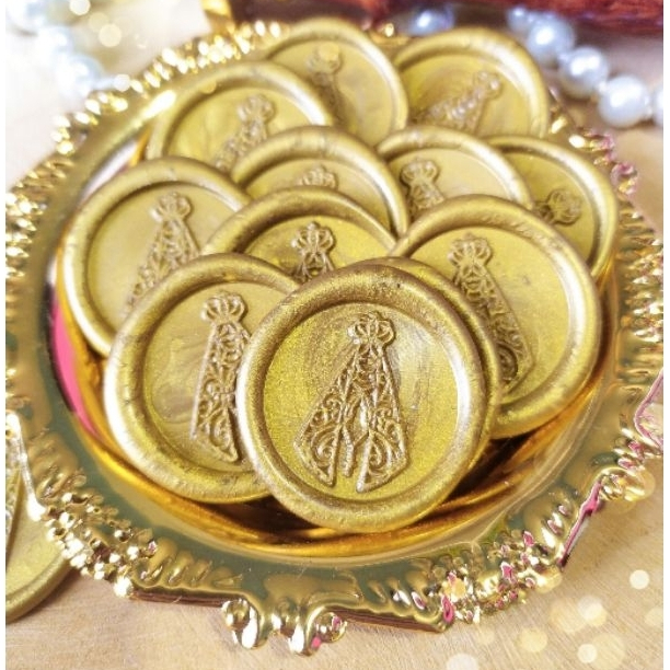 Lacre de cera Nossa Senhora selo para convite decoração diversas cores em Oferta na Shopee
