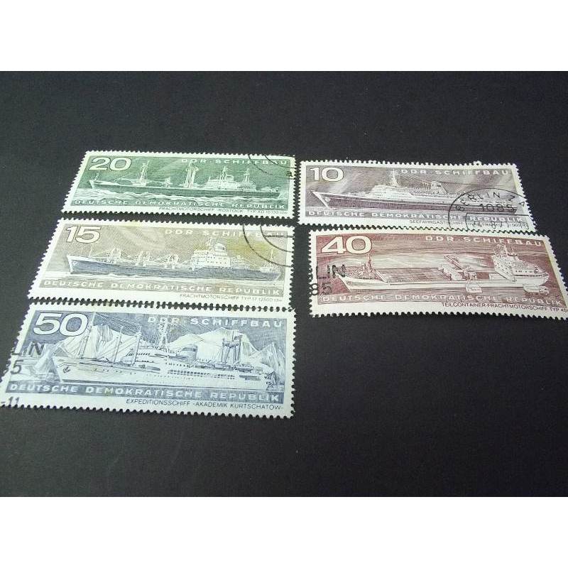176 série de selos temática navios alemanha ddr