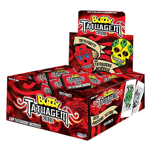 Chiclete Buzzy Tatuagem Tribal Tutti Frutti c/90