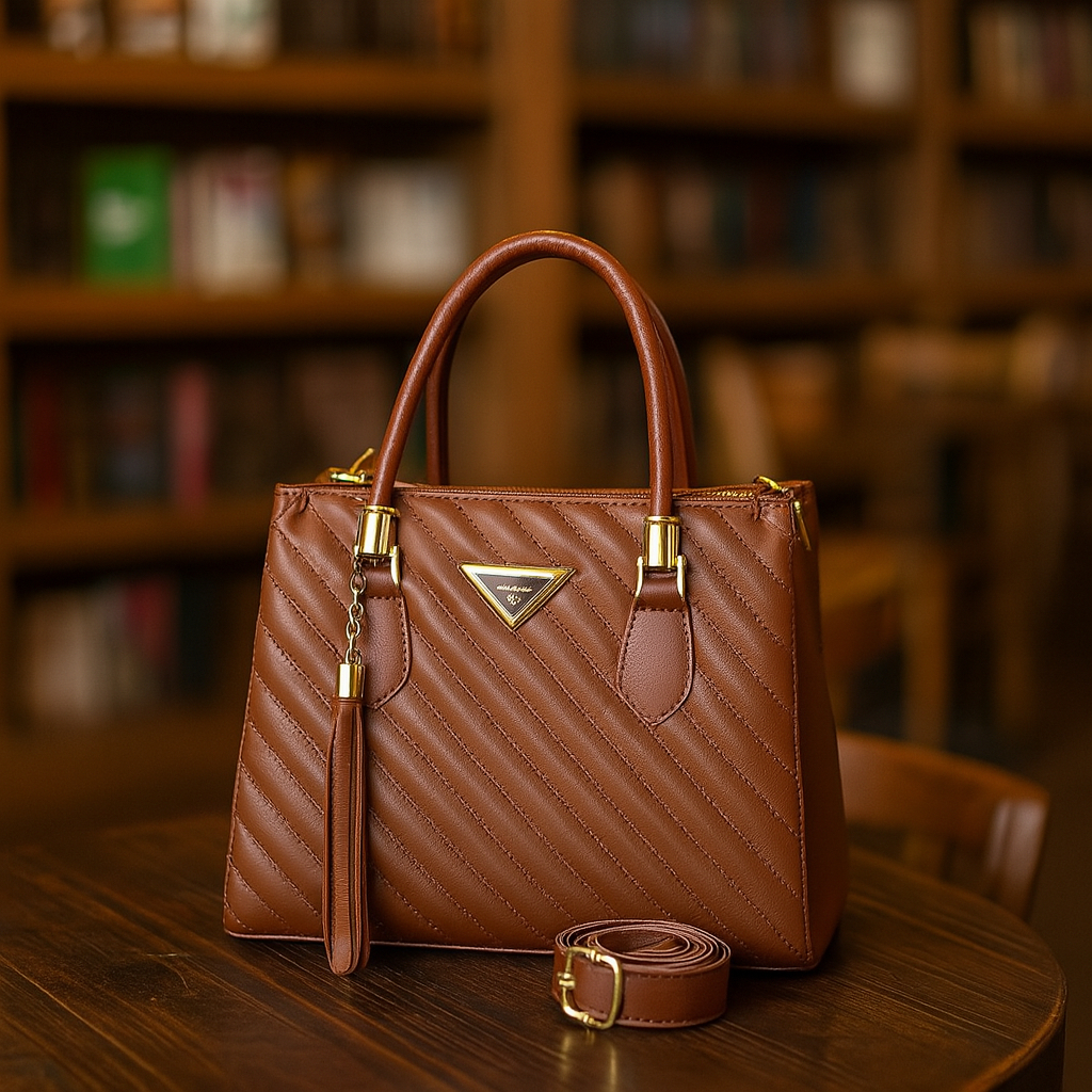 Bolsa Feminina Media Alça de Ombro Transversal Bordada