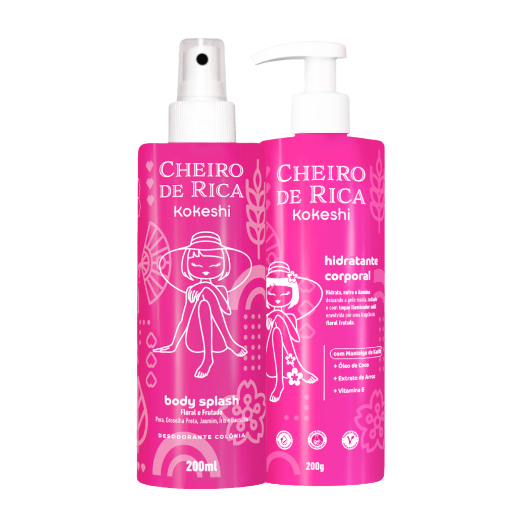 Kit Hidratante Corporal e Body Splash Cheiro de Rica Kokeshi em Oferta na Shopee