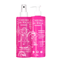 Kit Hidratante Corporal e Body Splash Cheiro de Rica Kokeshi