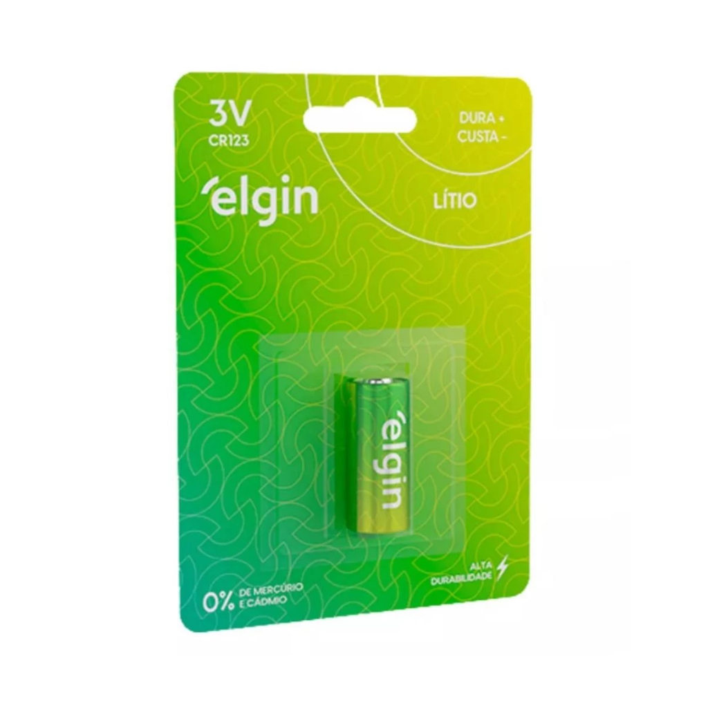 Bateria Pilha Cr123 Elgin 3v Flash Foto Sensor Infravermelho