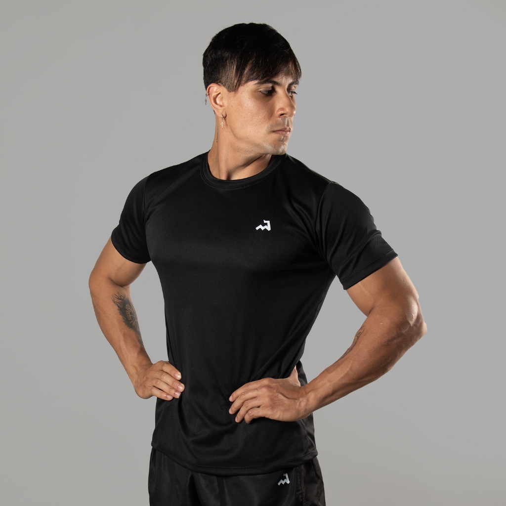 Camiseta Masculina Dry Manga Curta Slimfit Fitness Para Treino Academia e Corrida 100% Poliester