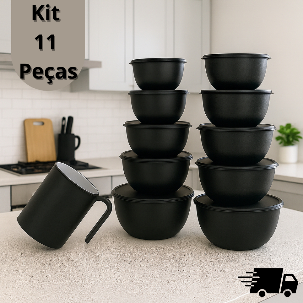 Kit 10 Potes Bowl + Jarra 1.800ml