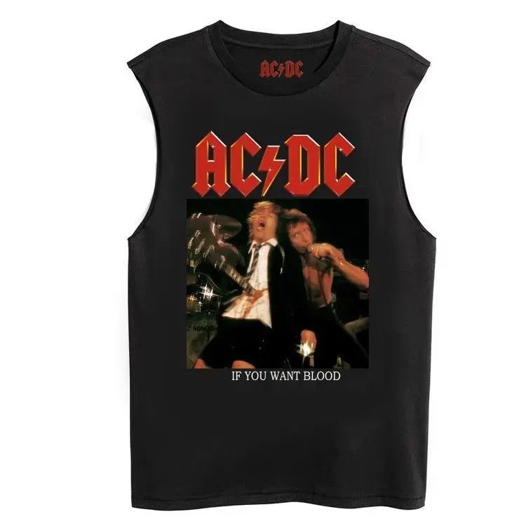 Regata Machão AC/DC If You Want Blood Streetwear Aftersoul Unissex Plus Size P ao XG 100% Algodão