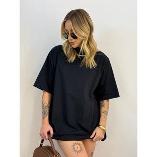 Camiseta Feminina Básica Oversized – Confortável e Estilosa em Oferta na Shopee