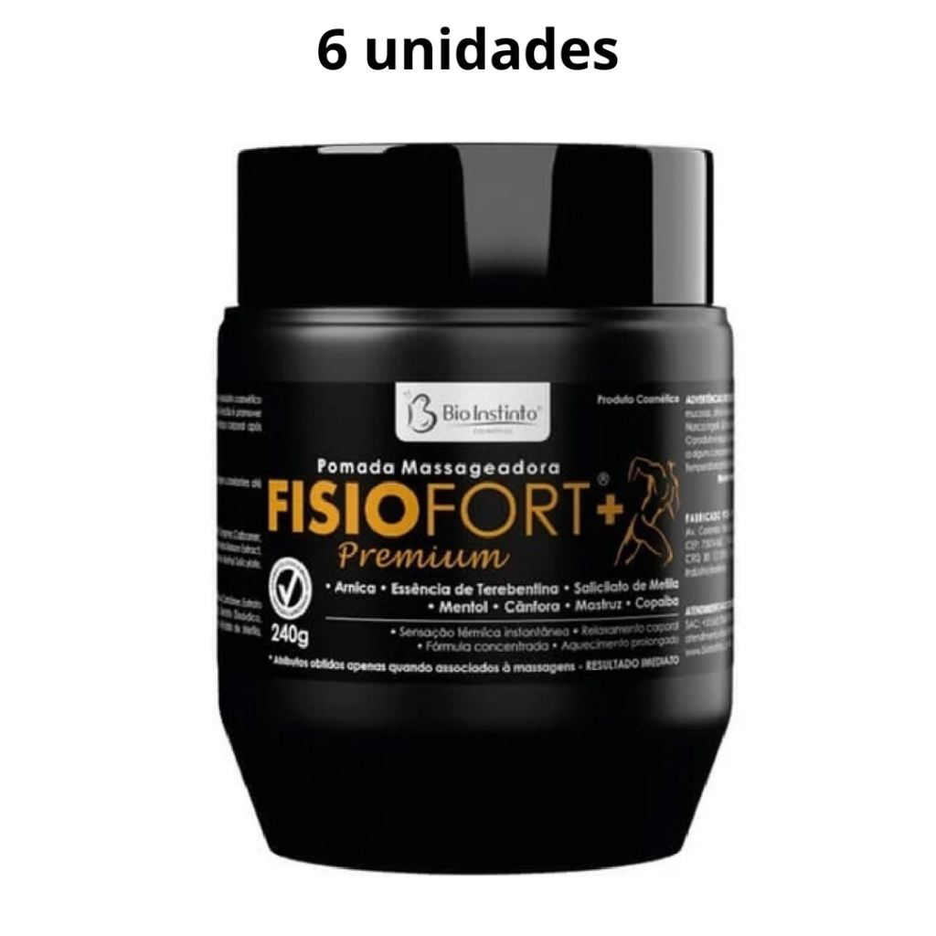 Kit 6 Pomadas Fisiofort Premium 240g - Bio Instinto em Oferta na Shopee